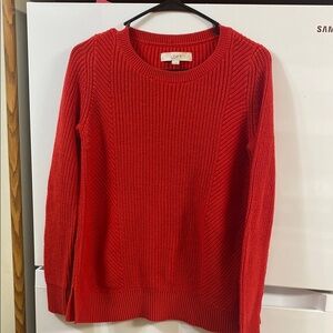 LOFT Vibrant Red Crew Neck Sweater
